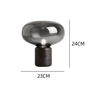 Postmodern Marble Glass Bedside Table <b>Lamp</b> Nordic Minimalist Design Flexible for Home Office <b>Study</b> Bedroom Showroom Decorative - Product Image 4