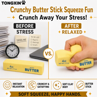 Lot de jouets Squishies TONGXIN en argile en forme de bâton de beurre, jouets anti-stress en vrac pour le bureau