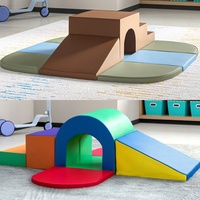 Équipement de jeu intérieur pour la petite enfance : Toboggan combiné rembourré en bois – Fourniture directe usine – Outils éducatifs