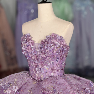 Vestidos de Quinceañera Dy6941 para Adolescentes, Vestidos de Fiesta para Chicas, con Encaje Floral en la Espalda y Cordones, Jancember - Product Image 2