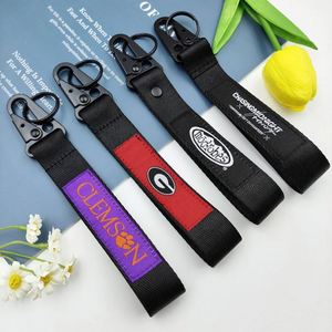 Promotional Custom Keychain Nylon Fabric Stitching Strap <b>Key</b> <b>Chain</b> Zinc Alloy Moto Car Keyring Airplane Custom Lanyard Keychain - Product Image 5