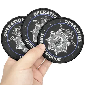 Insignias de parche bordado de tela tejida personalizada, parches bordados para coser, máquina de parches tejidos para ropa, insignias bordadas