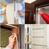 Sellos Acústicos para Puertas y Ventanas de Madera y Metal, Aislamiento Acústico EPDM Tipo D, P, E, I, Adhesivo Insonorizante, Fácil Instalación