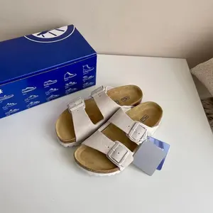 Dropshipping birkenstock in vera pelle alla moda pantofole da uomo in pelle Casual ciabatte infradito Unisex