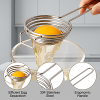 Séparateur d'œufs en spirale en acier inoxydable, filtre à jaune et blanc, tamis, ustensile de cuisine pour la pâtisserie, la cuisson, outil à gâteau, extracteur d'œufs
