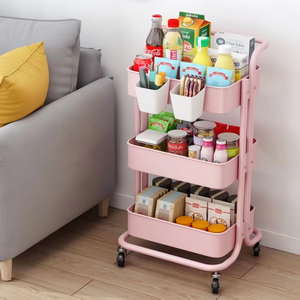 <b>Snack</b> Storage Shelf - Home Simple Small Trolley with Multi-level Storage - Living Room Mobile Trolley Storage Shelf - Product Image 5