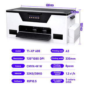 เครื่องพิมพ์ DTF รุ่น Small Business XP600 ขนาด A3 สำหรับงานพิมพ์รีดร้อน 33 ซม. สำหรับเสื้อยืด ฟิล์ม PET เครื่องพิมพ์แบบ Flatbed สำหรับธุรกิจขนาดเล็ก - Product Image 5