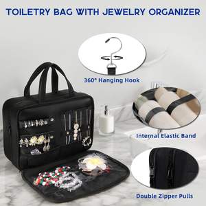 Fashion Polyester for Bag Zipper <strong>Hanging</strong> <strong>Makeup</strong> Pouch Jewelry <strong>Organizer</strong> for Rings Bracelets Cosmetic Storage Vacation - Product Image 4