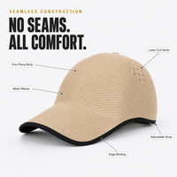 Casquette de baseball sans couture en gros, découpée au laser, respirante, séchage rapide, anti-transpiration, pliable, légère, pour hommes et femmes
