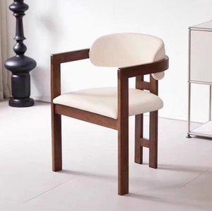 Chaise de salle à manger moderne en cuir à motif griffe de chat, simple et décontractée, avec dossier, stable et écologique - Product Image 5