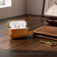 Étui en cuir huilé précommandé en usine pour AirPods Pro 4, protection intégrale pour écouteurs
