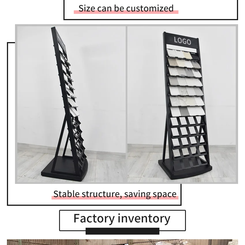 Factory Customized Floor Stands Showing Ceramic Tile Tower Holder Stone Marble Granite Quartz Sample Display Stand Rack