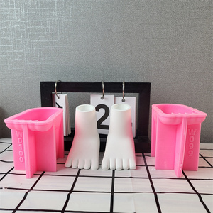 Moldes de fundición de resina hechos a mano para DIY estilo Ins adornos decorativos silicona pie izquierdo portavelas moldes W0100 herramientas para pasteles - Product Image 1