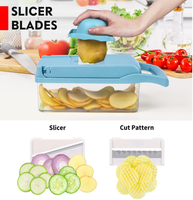 Handmatige fruit- en groentesnijder alles-in-één 15-in-1 voedselhakker duurzame keukenaccessoires