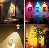 Lampe d'armoire RVB sans fil Projecteur à distance Rechargeable LED Puck Lights Dimmable Timer Wall Lamp Uplight Angle Artwork Lighting
