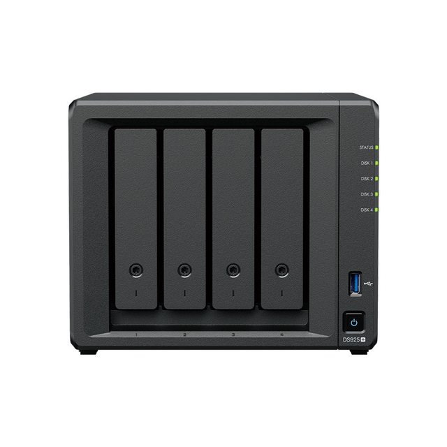 DS925+ 4 Bay Mini NAS Storage Server with 2*2.5GbE Ports for Small Business Data Storage