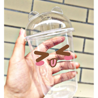 Couvercle de tasse à lait Boba en plastique jetable douanier pour thé au lait boisson froide jus couvercle de tasse à café glacé
