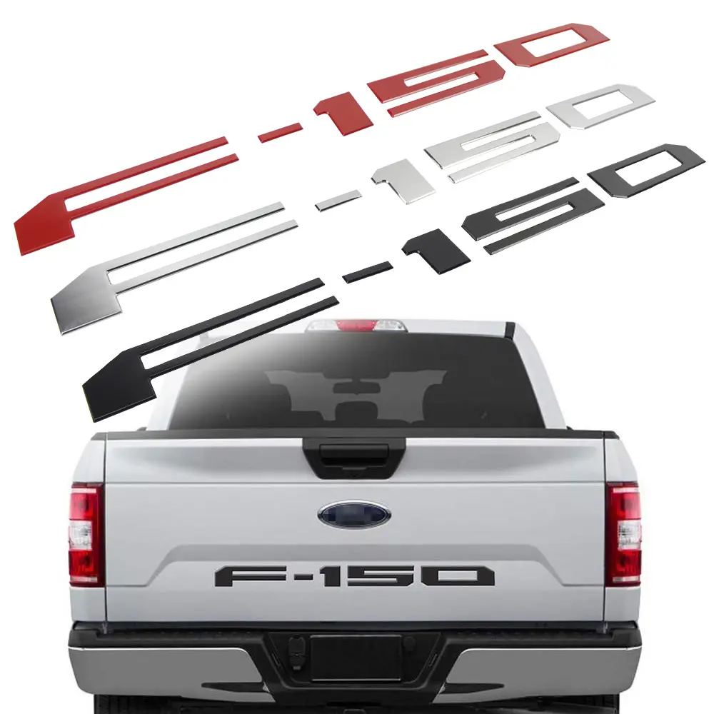 Kualitas tinggi Chrome ABS lencana lencana stiker mobil 3D ditinggikan Tailgate Decal huruf untuk Ford F150 F-150 2018-2020 Pickup plastik