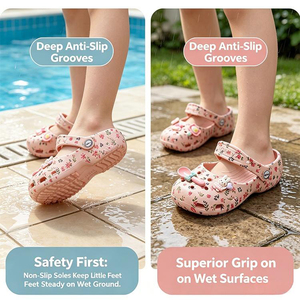 Lindas Sandalias de Playa y Jardín Antideslizantes con Lazo Floral de EVA para Niñas, Zapatos de Agua para Exteriores - Product Image 2