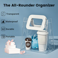 Sac à bandoulière personnalisé en PVC transparent à motif géométrique, réutilisable, de luxe, durable, multi-tailles, idéal pour les cadeaux de mariage et le shopping