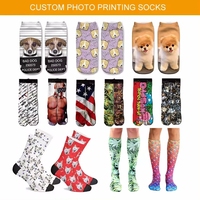 Chaussettes fantaisie personnalisées pas chères, colorées, artistiques, iconiques, originales, avec sublimation, motif joyeux, imprimé drôle, logo personnalisé