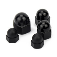 Écrous à capuchon décoratifs en nylon noir et blanc DIN1587 M3 M4 M5 M6 M8 M10, couvercles semi-circulaires en plastique, écrous hexagonaux en forme de gland