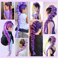 AliLeader Tresses Violette Synthétiques Haute Température 24 Pouces 100g pour Filles – Meilleures Ventes