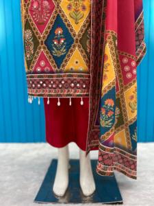 คอลเลกชันใหม่เสื้อและกางเกงมีลายพิมพ์ dupatta สำหรับผู้หญิงชุดปาร์ตี้และเทศกาล - Product Image 6