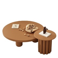 Table basse multifonctionnelle en bois massif, style français, populaire sur internet, personnalisée, créative, multi-niveaux, couleur crème