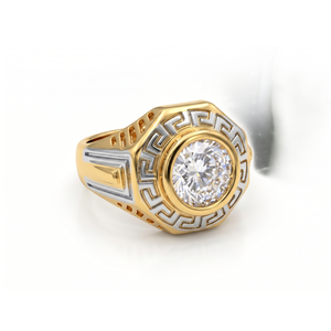 DIVYORO Bague Classique pour Homme en Cuivre Plaqué Or, Bijou de Doigt Élégant et Festif pour Mariage, Fête, Anniversaire, Usage Quotidien - Product Image 2