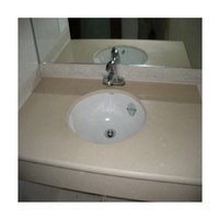Plans de toilette en marbre naturel de forme irrégulière pour salle de bain d'hôtel, couleur Crema Marfil Beige, à prix compétitif