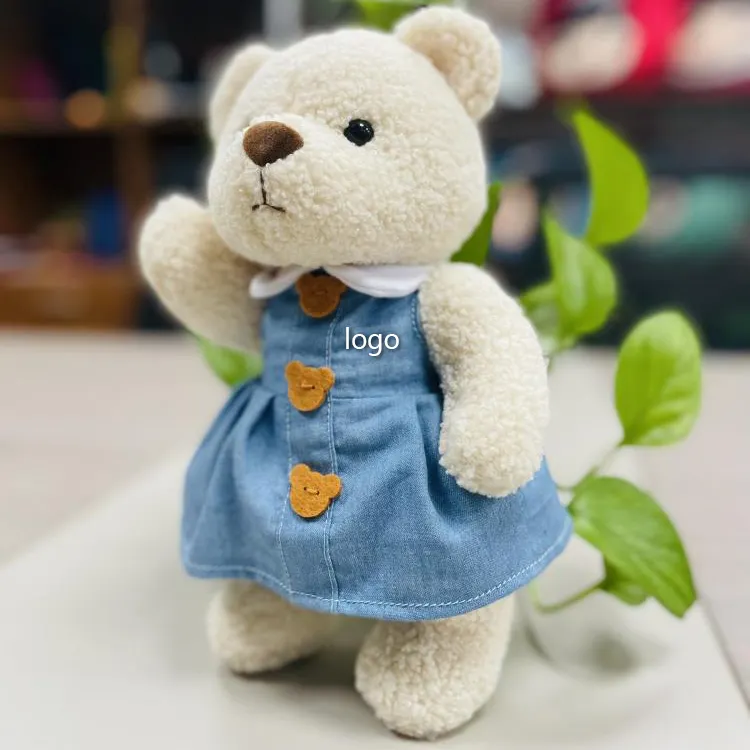 Low MOQ Child Gift Cartoon Plush Stuffed Teddy Bear Toy Custom Logo Soft Plush Bear Toy Doll For Valentine's Day Gifts