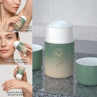 Contenant vide en PP personnalisable et remplaçable, en plastique, rechargeable, à mécanisme rotatif, pour stick plat de crème solaire et déodorant, vente en gros