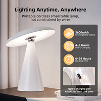 Lámpara de Mesa Decorativa Creativa con Intensidad Regulable, Lámpara de Noche para Dormitorio con Carga USB, Lámpara de Lectura LED de Ambiente