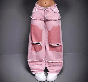 <span class=keywords><strong>Jeans</strong></span> a Gamba Larga Rosa alla Moda per Ragazze, Stile Y2k, Moda Sostenibile, <span class=keywords><strong>Jeans</strong></span> da Donna - Product Image 3