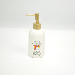 Juego de Accesorios de Baño de 3 Piezas de Dolomita con Diseño de Búho Pintado en Beige, Rojo, Amarillo y Negro, Estilo Navideño, Colección de Decoración para Baño - Product Image 2