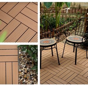 SHENGCHENG Modern Outdoor Decorative Terrace Interlocking Deck Tiles Wood <b>Plastic</b> Composite Decking - Product Image 3