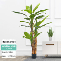 Planta Artificial de Alta Calidad, Hoja de Plátano en Maceta, Sansevieria Artificial, Plátano de Viajero de Plástico para Decoración del Hogar