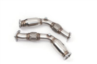 Pipa Resonator INF-02E Baru dari Baja Tahan Karat 304 Poles Cermin Dilas TIG Tebal 1.5mm Cocok untuk 370Z Infiniti G37 VQ37HR VQ35HR 350Z