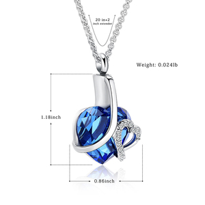 <span class=keywords><strong>Collana</strong></span> con ciondolo in urna per ceneri romantico cristallo cremazione gioielli memoria ricordo gioielli regalo per donna ragazza-sempre nel mio cuore - Product Image 2
