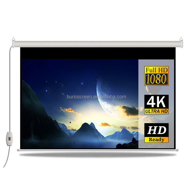 Ceiling Hanging Projector Screen Motorized Foldable ALR Screen Electric Automatic Projection Screens With Remote