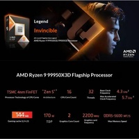 Processeur AMD Ryzen R9 9950X3D 16 cœurs 32 threads 57 GHz Bare Die CPU pour ordinateur de bureau compatible avec X870 B850