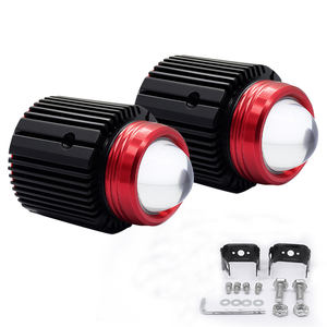 Ampoule LED halogène double couleur pour moto, phare avant à 2 lentilles, mini taille, lumière de moto double couleur blanc/jaune - Product Image 3