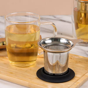 Vidro borosilicato chá caneca copos de chá com aço inoxidável Infusor & Tampa, folha solta vidro chá caneca - Product Image 4