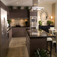 Fournisseur de Foshan, armoires de cuisine modulaires modernes, taille et couleur personnalisées pour villa