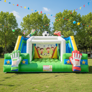 Kaleci Koruyucu Şişme Oyun Evi, Eldivenli Kale Girişi ve Futbol Topu Çatısı ile Kapalı Spor Etkinlikleri için - Product Image 1