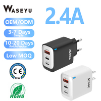 Chargeur 2.4A Type-C 3 ports à charge rapide et chargeur de téléphone à charge rapide EU US AUS pour téléphone OPPO VIVO
