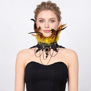 طوق دانتيل للهالوين بريش طبيعي متعدد الألوان، طقم أزياء تنكرية مريح للبالغين من الجنسين بمقاس مخصص - Product Image 4