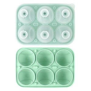แม่พิมพ์น้ำแข็งซิลิโคนรูปเบสบอล 3 มิติ 6 ช่อง ปลอดสาร BPA ถอดออกง่าย ไม่รั่วซึม พร้อมฝาปิด - Product Image 5