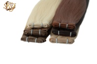 Extensions de cheveux humains OEM/réutilisables à double trame plate Micro-Link, 100 % vierges Remy avec texture souple de qualité salon